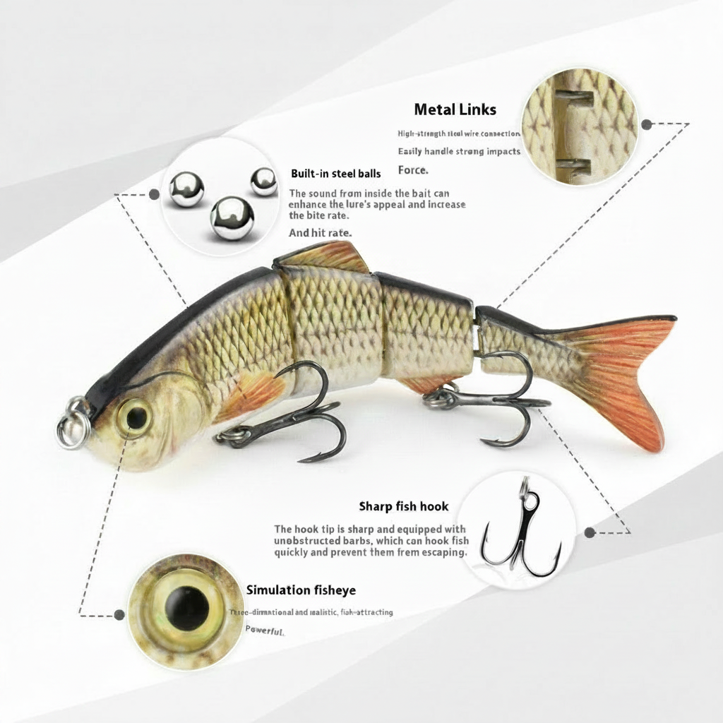 Realistic jointed lures