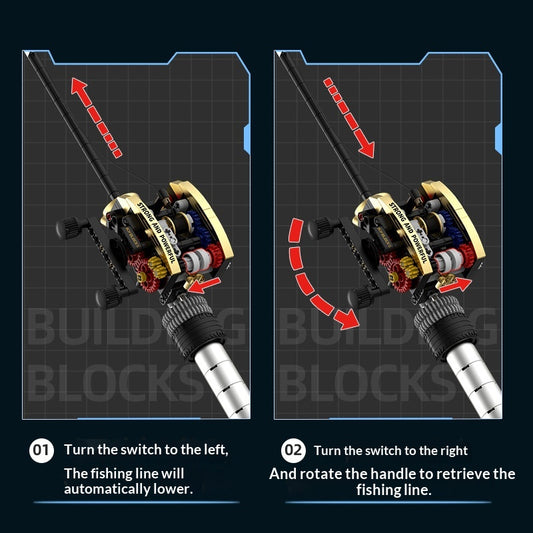 Mechanical Fishing Rod Building Block Set