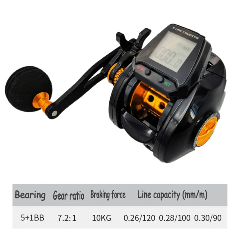 Digital Baitcasting Reel with Line Counter