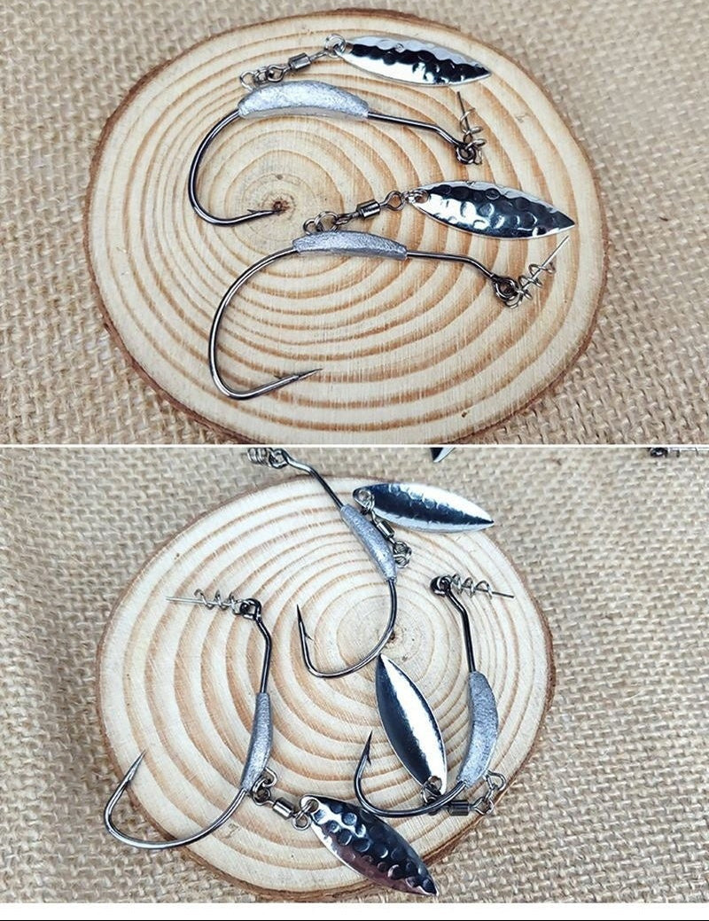 Weighted hook with spinner blade pack of 5 pieces