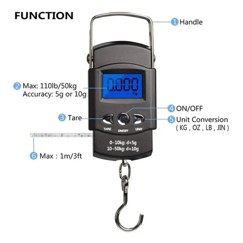 Portable Digital Hanging Hook Scale
