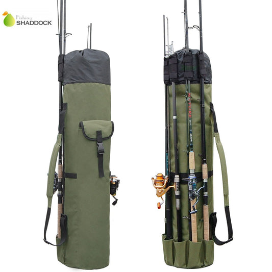 Bolsa de transporte sobredimensionada para cañas de pescar – Organizador grande de nailon verde