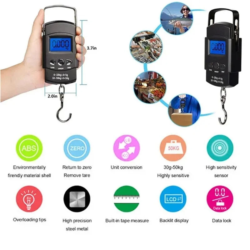 Portable Digital Hanging Hook Scale