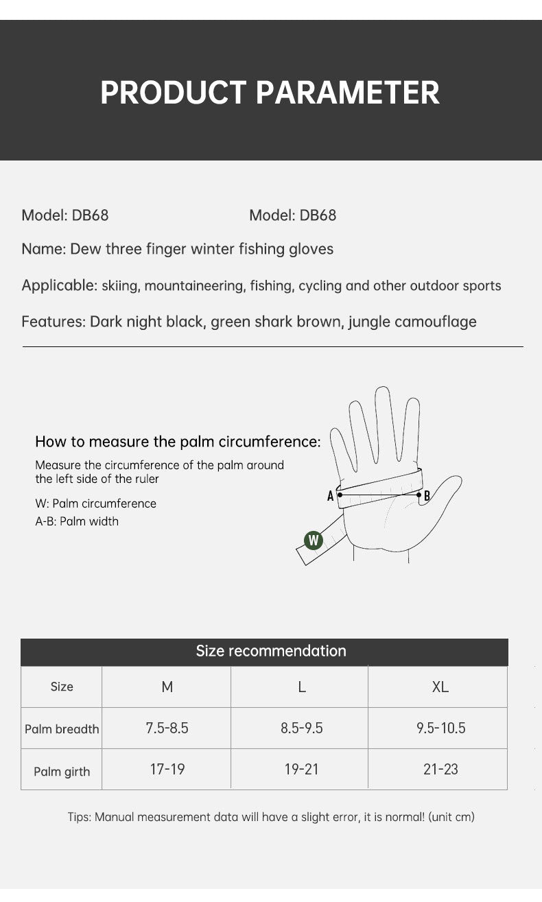 3-Finger Fishing Gloves