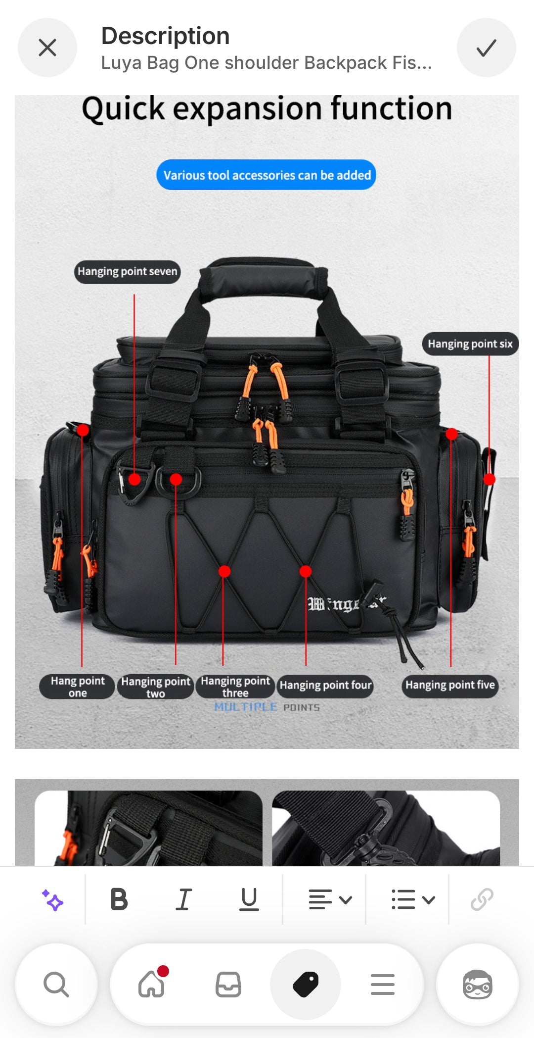 Fishing bag with insulated compartment