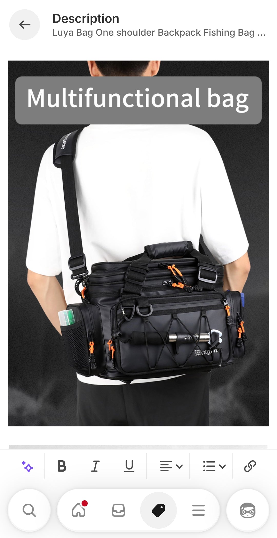 Fishing bag with insulated compartment