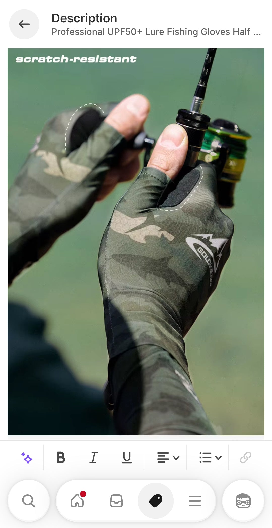 Golovejoy fishing gloves